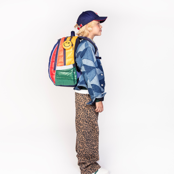 Trendy Puffer Pop Jeune Premier backpack with handy compartments for school for kids from 8 years old.