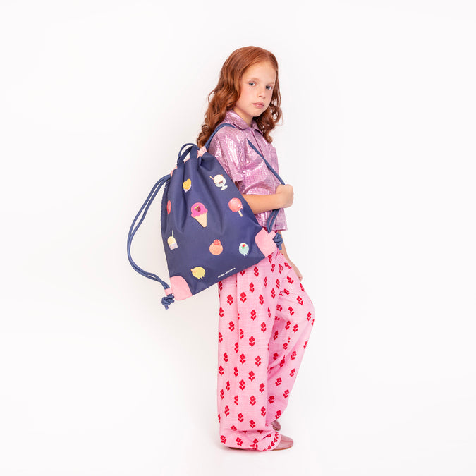 City Bag Disco Dip by Jeune Premier – blue girls’ gym and swim bag with colourful ice cream print