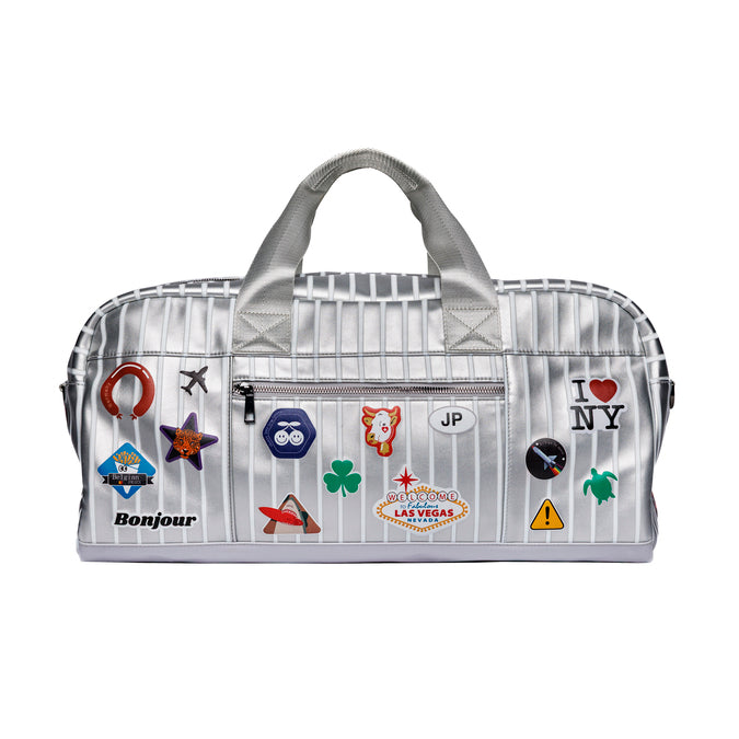 Jeune Premier Caroline Weekend Bag Jetsetter Silver – lightweight 25L weekend bag in recycled PET, water-repellent and vegan