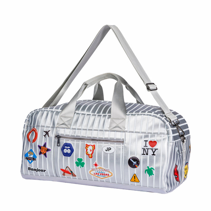 Jeune Premier Caroline Weekend Bag Jetsetter Silver – lightweight 25L weekend bag in recycled PET, water-repellent and vegan