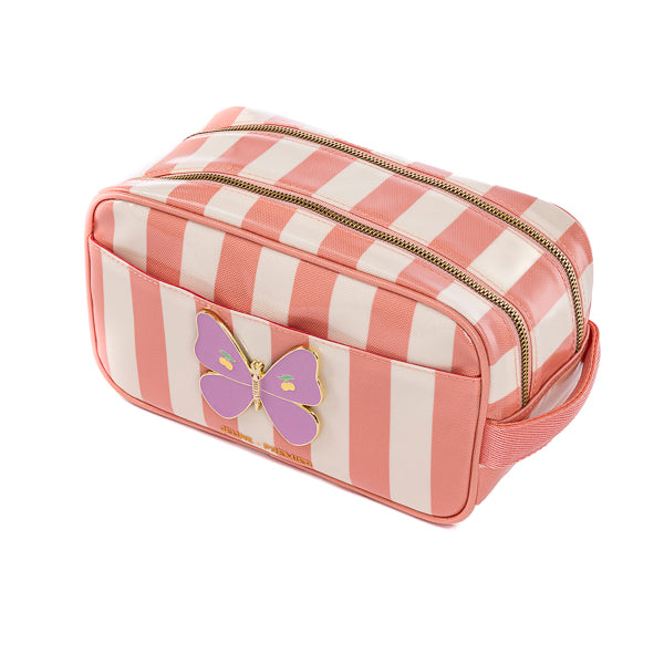 The Travel Pouch by Jeune Premier is a compact, stylish accessory with two zippers for easy organization. It’s the perfect travel companion!