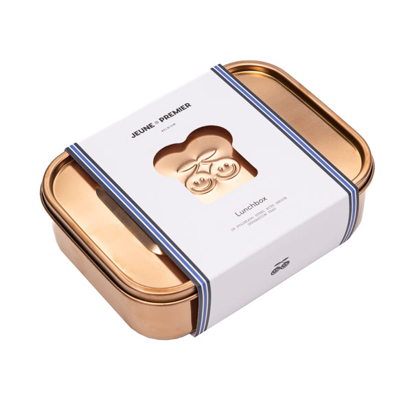 Jeune Premier Rose Gold stainless steel lunch box for kids, dishwasher safe.