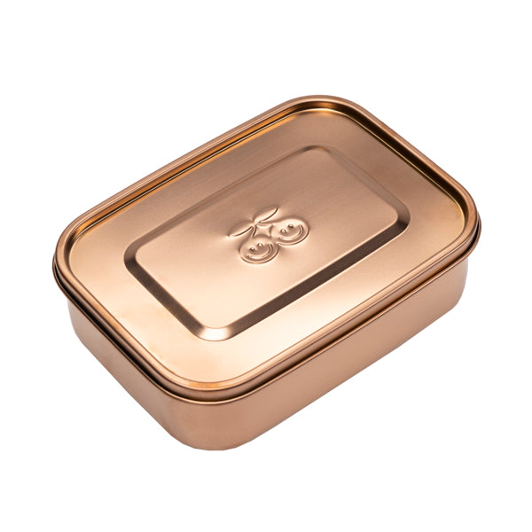 Jeune Premier Rose Gold stainless steel lunch box for kids, dishwasher safe.