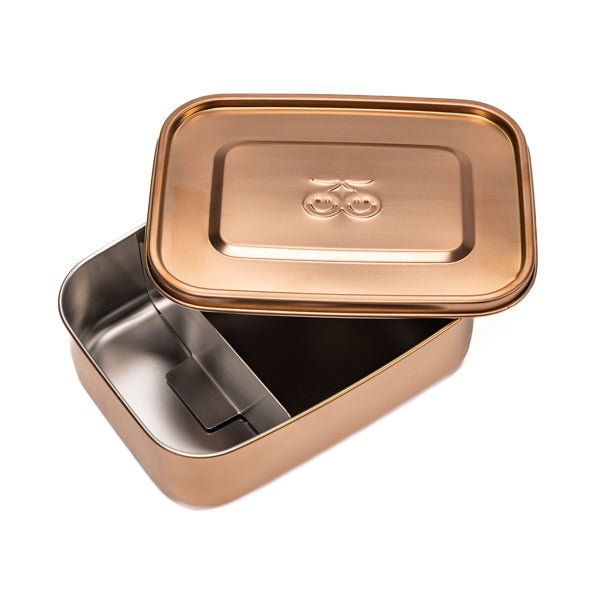 Jeune Premier Rose Gold stainless steel lunch box for kids, dishwasher safe.