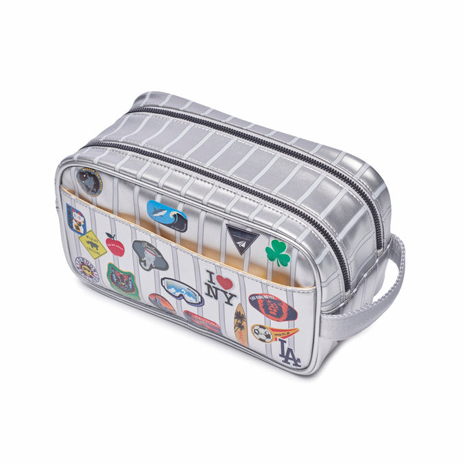 Jeune Premier Travel Pouch Jetsetter Silver – compact dual-zip travel organizer, water-repellent recycled PET, 4.4L