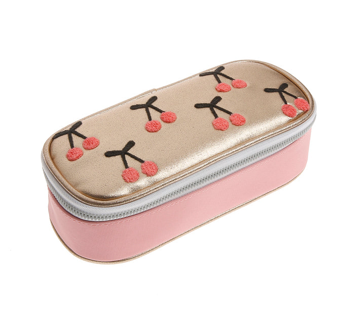Cherry Pompon Pencil Box | Jeune Premier Premium School Case for Girls Cherry Pompon Pencil Box | Jeune Premier Premium School Case for Girls