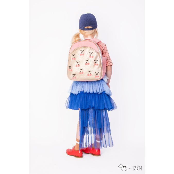 Ergonomic, trendy backpack for toddlers from 2 years old. If you want your toddler to walk the road to independence, the Ralphie Cherry Pompon is a key piece.
