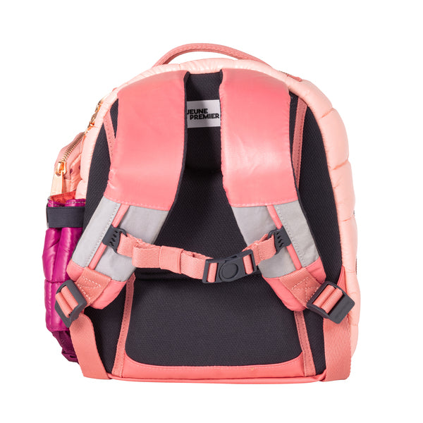 Ergonomic, trendy Jeune Premier Puffer Pink backpack for toddlers and preschoolers (from 2 years old).