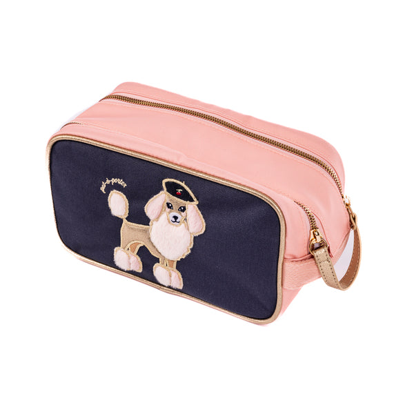 The Travel Pouch by Jeune Premier is a compact, stylish accessory with two zippers for easy organization. It’s the perfect travel companion!