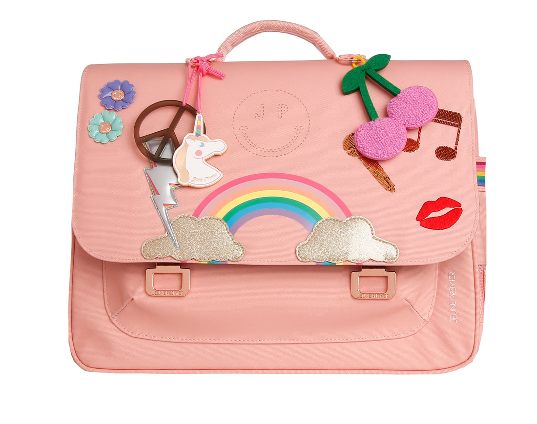 The light pink "Lady Gadget Pink" design full of cool gadgets is Jeune Premier's all-time bestseller for girls.