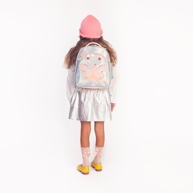Jeune Premier Backpack Ralphie Magic Elf – ergonomic toddler backpack for girls aged 2–5, pink pastel design, made from recycled materials