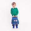 Toddler boy wearing Jeune Premier Ralphie Supercats backpack, age 2 to 5