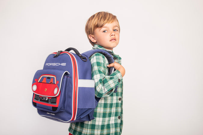 Toddler with Jeune Premier Ralphie Porsche backpack - lifestyle