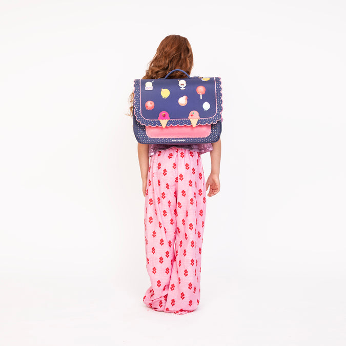Jeune Premier It Bag Midi Disco Dip – kids' school bag for girls aged 6–8, navy and pink
