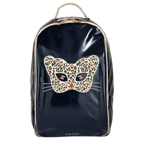 Trendy "James" backpack with handy compartments for school for girls from 8 years old. The Jeune Premier "Love Cats" print is ideal for fashionistas who love laqué & leopard.