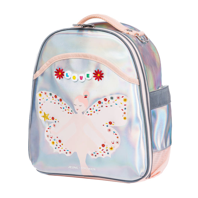 Jeune Premier Backpack Ralphie Magic Elf – ergonomic toddler backpack for girls aged 2–5, pink pastel design, made from recycled materials