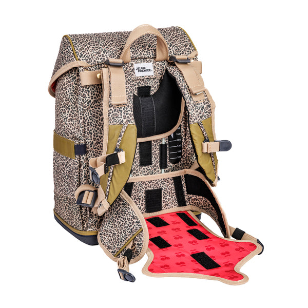 Ergomaxx School Backpack Set Leopard Cherry | Girls 6-10 Years