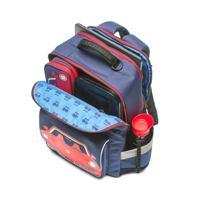 Jeune Premier New Bobbie school backpack Porsche - interior and compartments