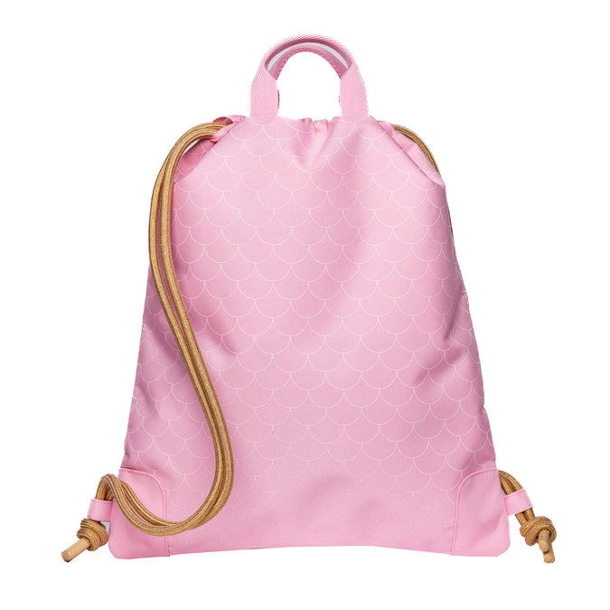 City Bag Mermaids by Jeune Premier – pink girls’ gym and swim bag with embroidered mermaids design