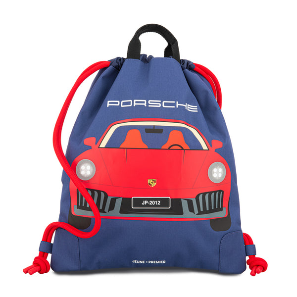 City Bag Porsche by Jeune Premier – blue boys’ gym and swim bag with red Porsche car print