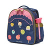Jeune Premier Backpack Ralphie Disco Dip – ergonomic toddler backpack for girls aged 2–5, side view with drinking bottle