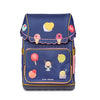Dark blue Ergomaxx Disco Dip ergonomic backpack by Jeune Premier with colorful ice cream illustrations for girls from first grade