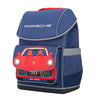Ergomaxx Porsche ergonomic backpack by Jeune Premier with red Porsche car on blue school bag