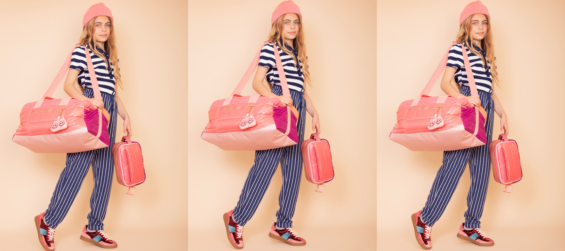 Jeune Premier Travel Collection Weekend Bag Caroline Puffer Pink