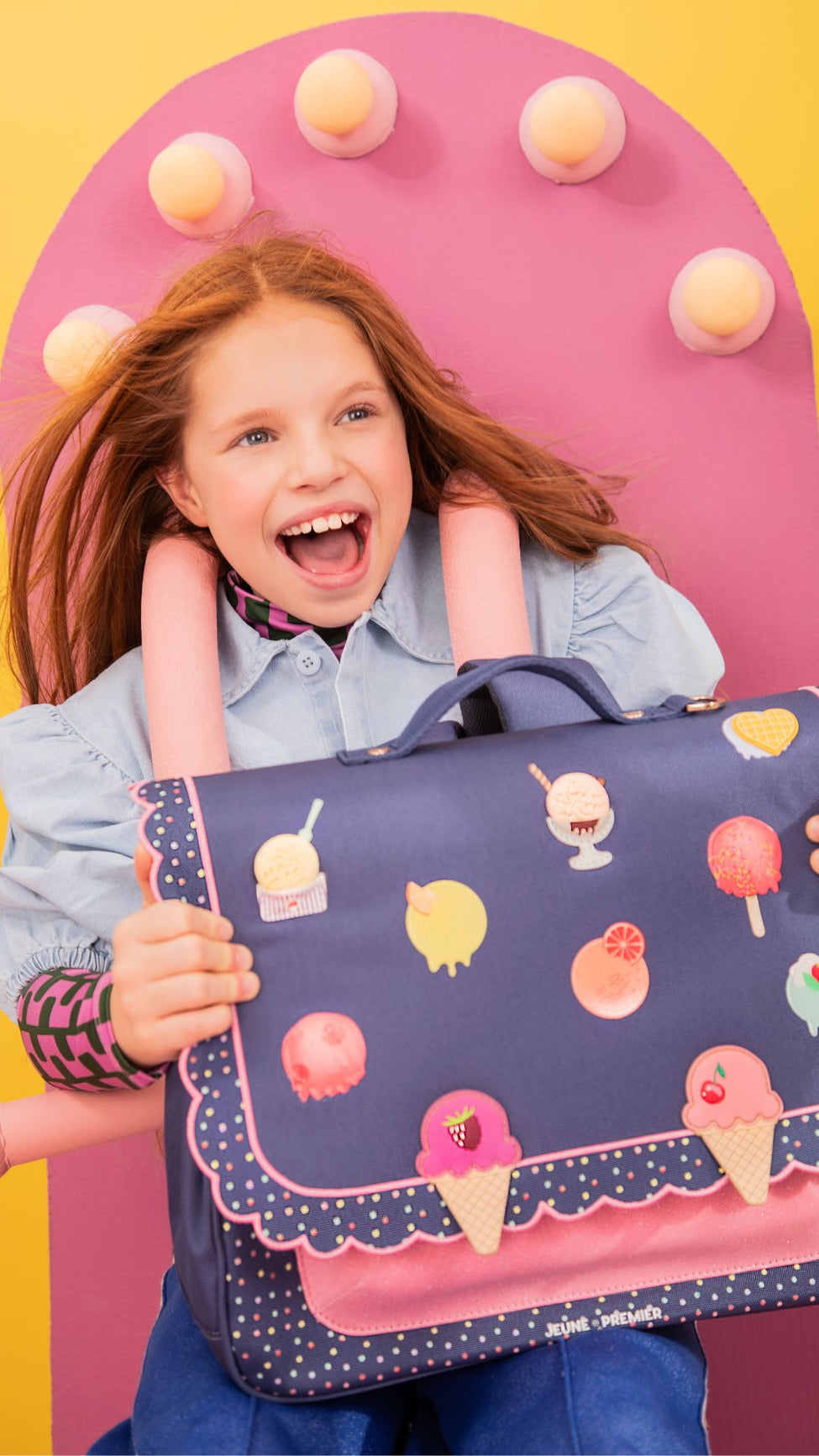 Girl wearing the Jeune Premier It Bag Midi Disco Dip 