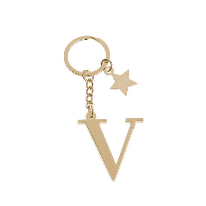 Keychain Letter Gold - V