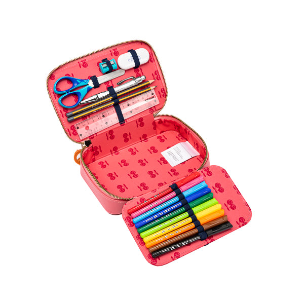 Filled Pencil Case Leopard Cherry | 28-Piece Maped Set | Jeune