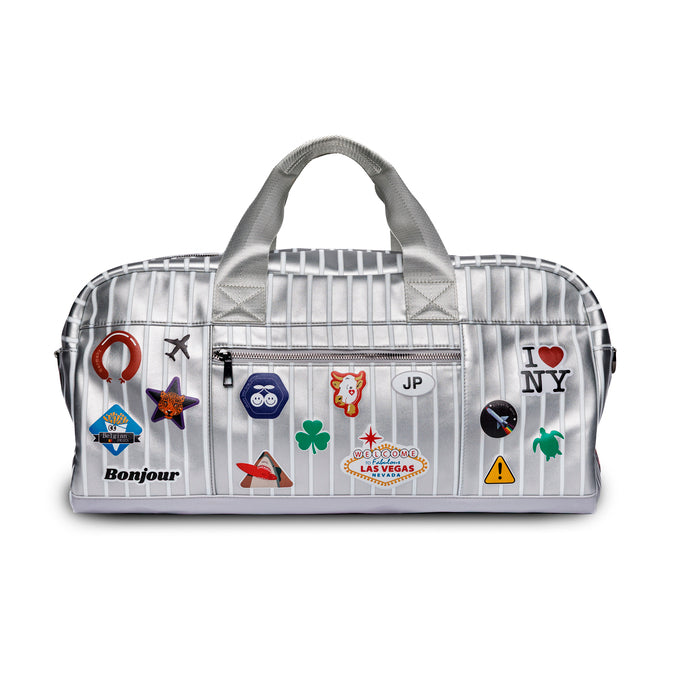 Jeune Premier Caroline Weekend Bag Jetsetter Silver – lightweight 25L weekend bag in recycled PET, water-repellent and vegan