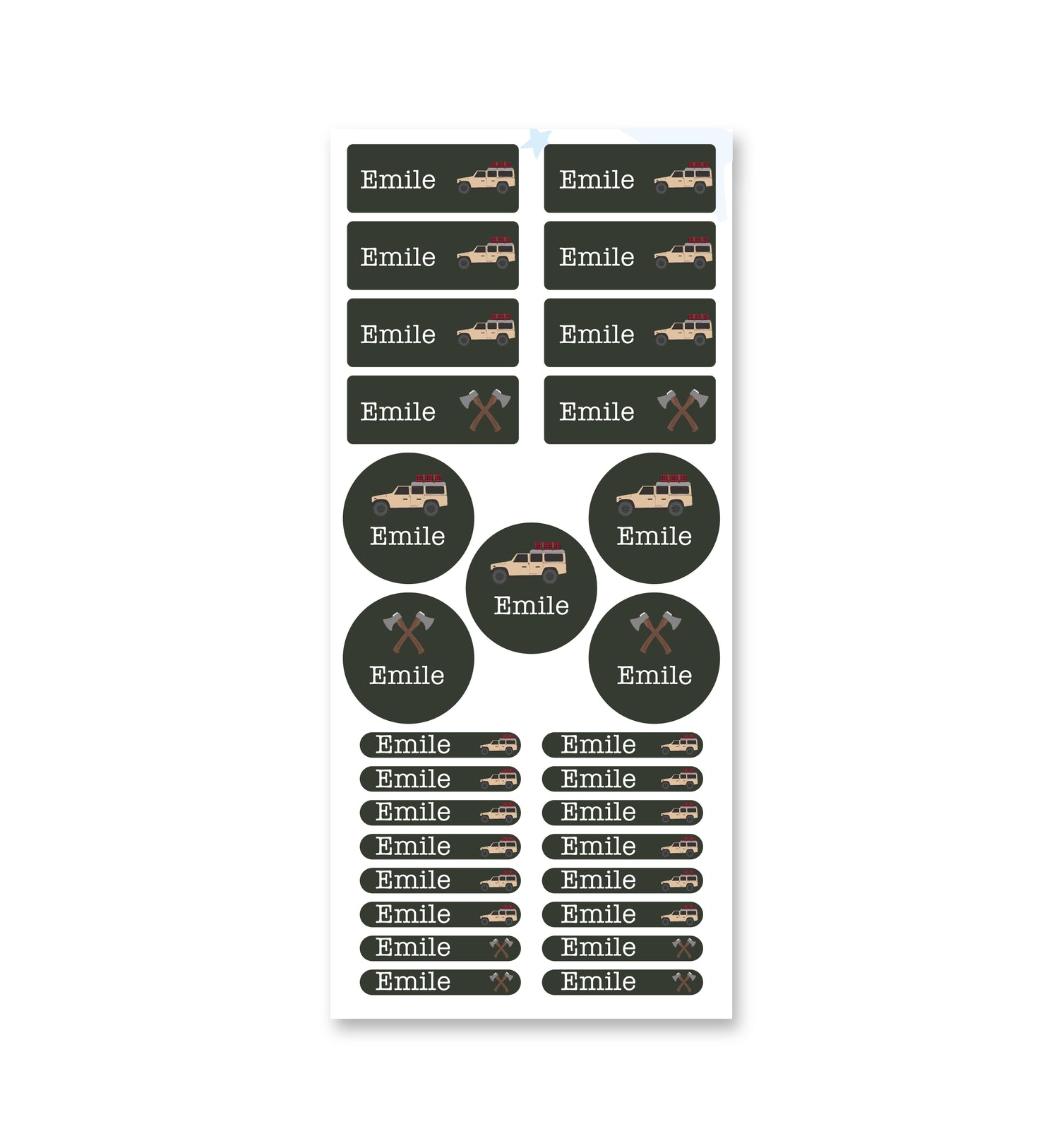 Name Label Set - Camp Life