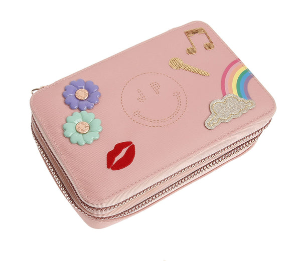 Filled, trendy pencil case with two separate lockable compartments, in collaboration with Staedtler®. The light pink "Lady Gadget Pink" design full of cool gadgets is Jeune Premier's all-time bestseller for girls.
